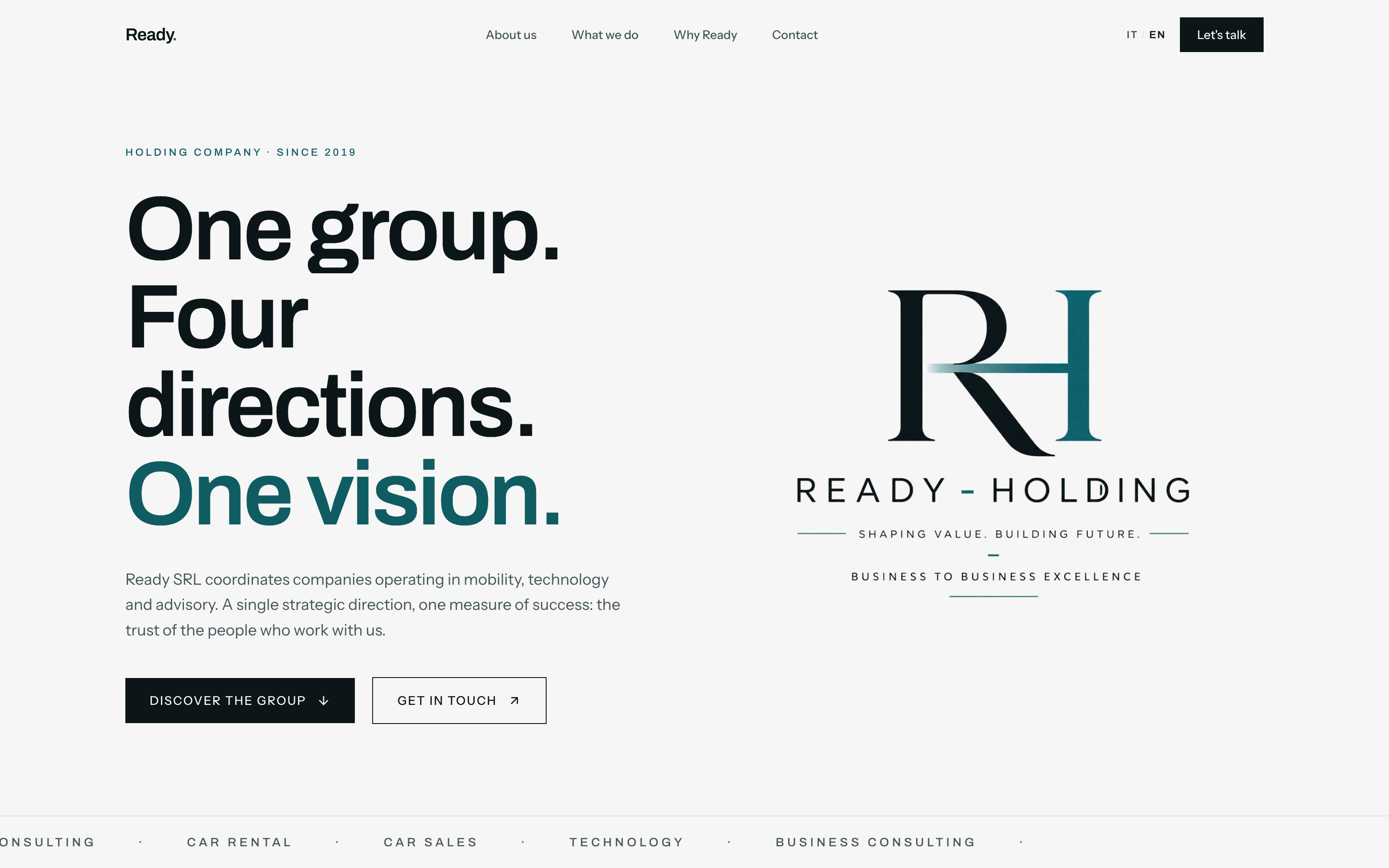 Anteprima del sito web Ready Holding